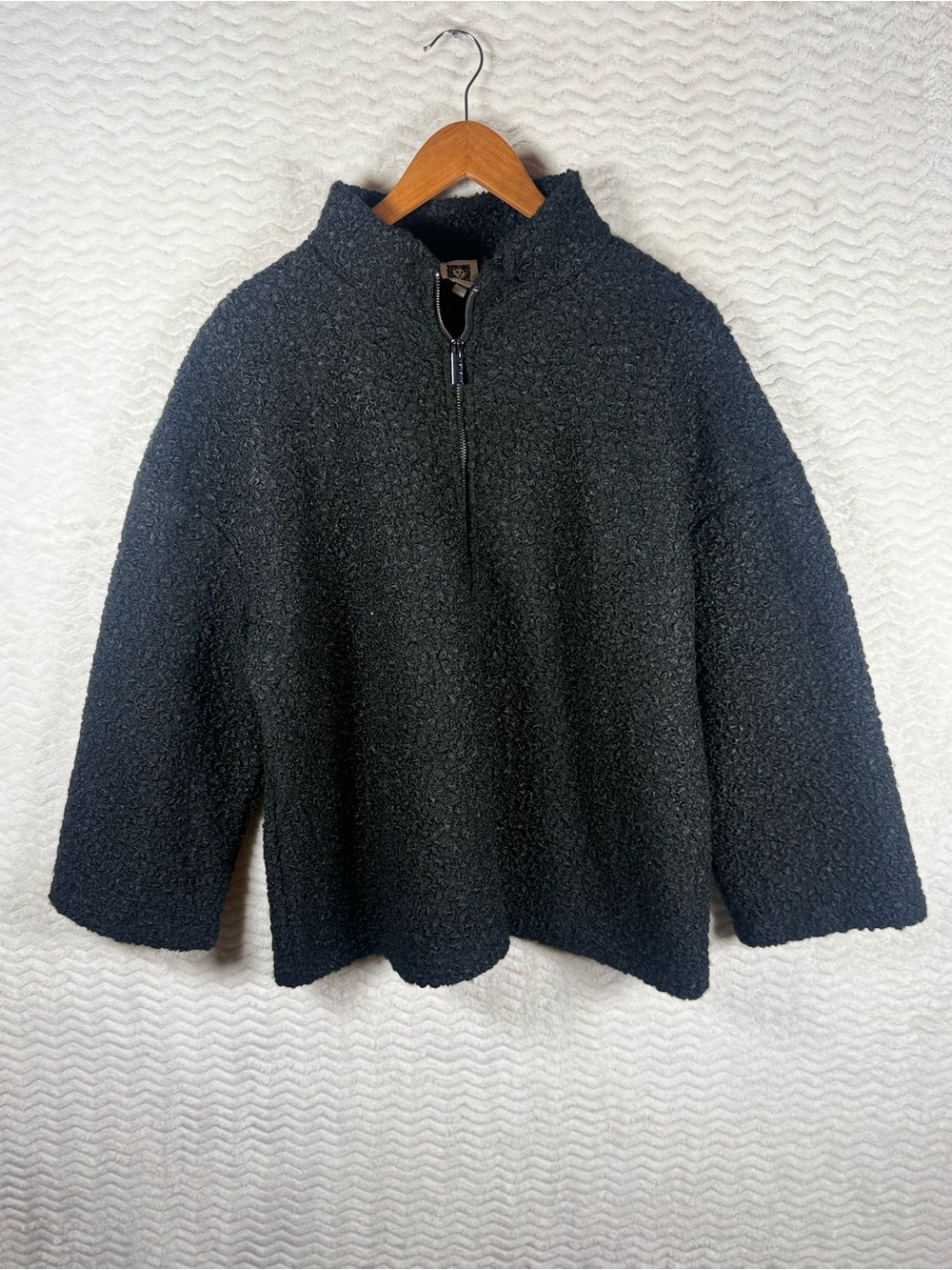 Anne Klein Black Bouclé full zip jacket